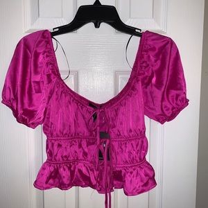 Forever 21 Silk Woven Crop Top